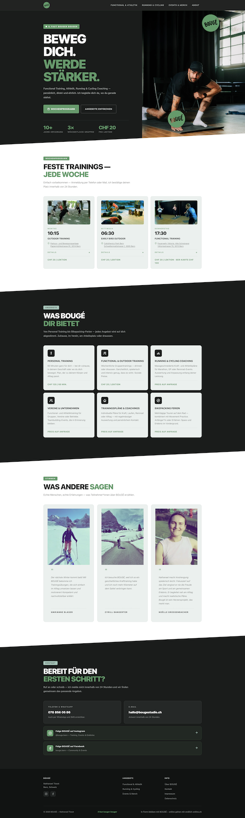 Screenshot der Webseite Bougé